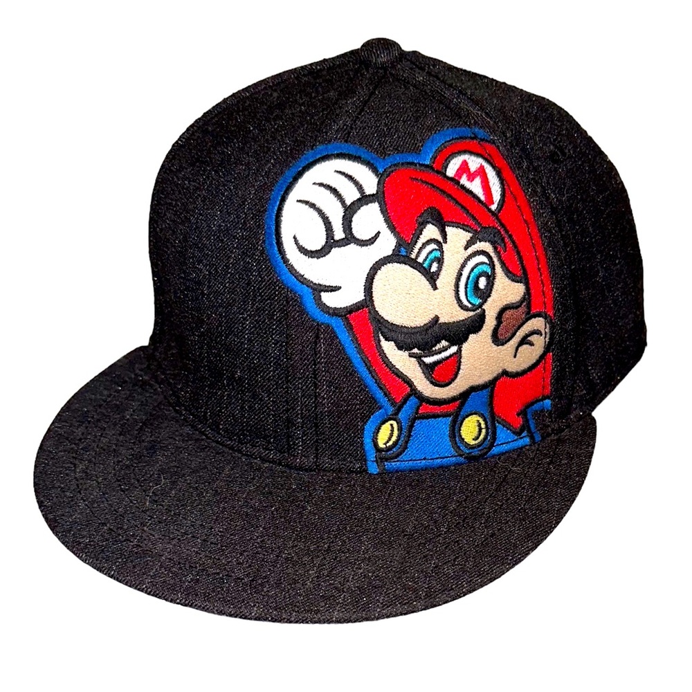 Super Mario Nintendo, black flat bill cap, ages, 14 and up L/XL